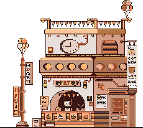 pixel art store illustration